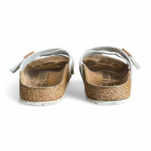 White Leather Birkenstock Sandals - Picture 3 of 4